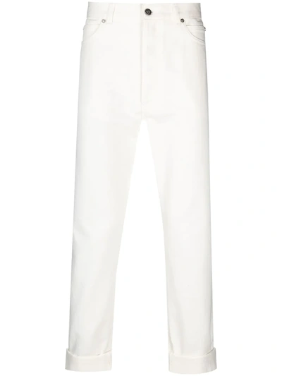 Balmain High-waisted Straight Leg Jeans In White