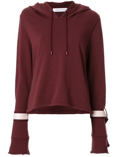 Goodious Tie-sleeve Boxy Hoodie In Red