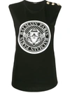 Balmain Logo Printed Vest In Black