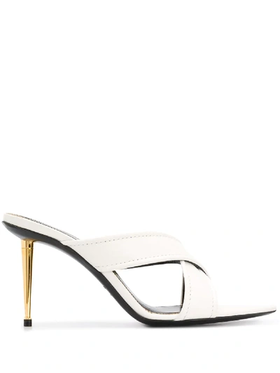 Tom Ford Cross Strap Sandals In White