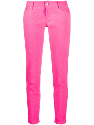 Dsquared2 Skinny Cropped Jeans In Pink