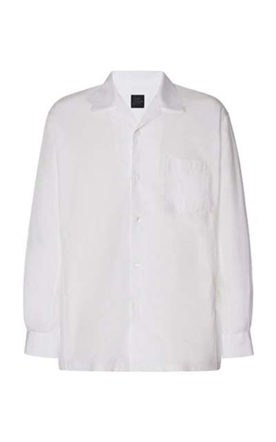 Yohji Yamamoto Cotton-poplin Open-collared Shirt In White