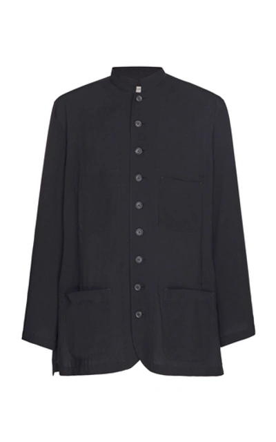 Yohji Yamamoto Cambric Crepe Jacket In Black