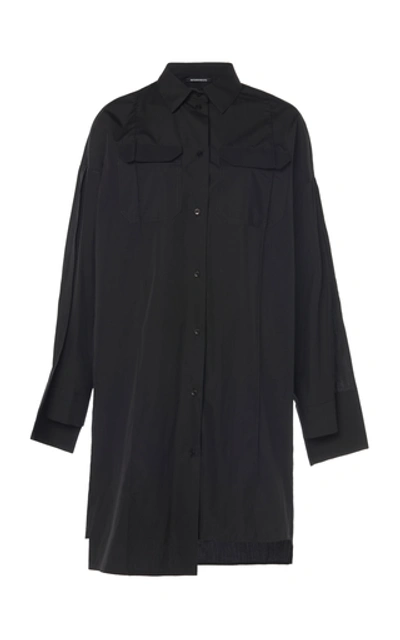 Boyarovskaya Bi-material Cotton Shirt In Black