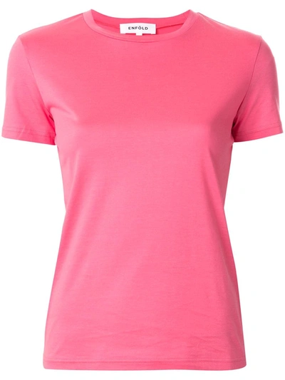 Enföld Crew-neck Cotton T-shirt In Pink