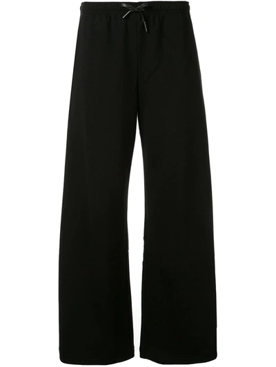 Goodious Wide Leg Track Trousers In Black