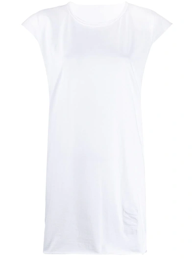 Rick Owens Drkshdw Longline Crew Neck T-shirt In White