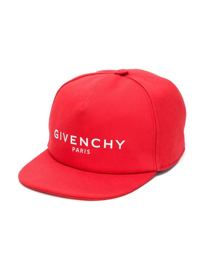 Givenchy Kids' Logo Embroidered Cap In Red