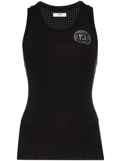 Fendi Ff Motif Tank Top In Black