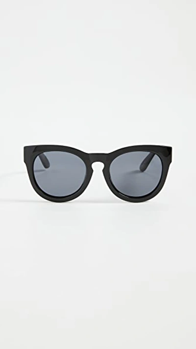 Le Specs Jealous Gamess 53mm Cat Eye Sunglasses In Black/ Smoke Mono Pol