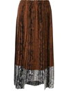 N°21 Snake Print Pleated Skirt In Brown