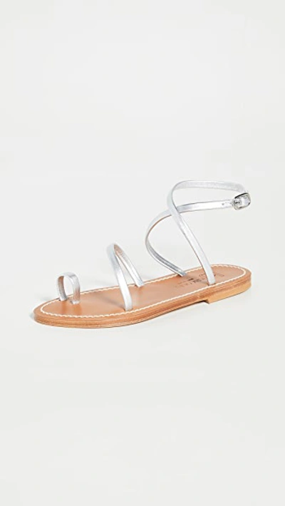 Kjacques Loki Sandals In Lame Argent