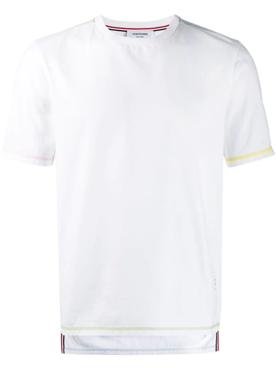 Thom Browne White Slit Short Sleeve Tee