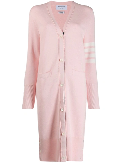 Thom Browne 4-bar Stripe Cardi-coat In Pink