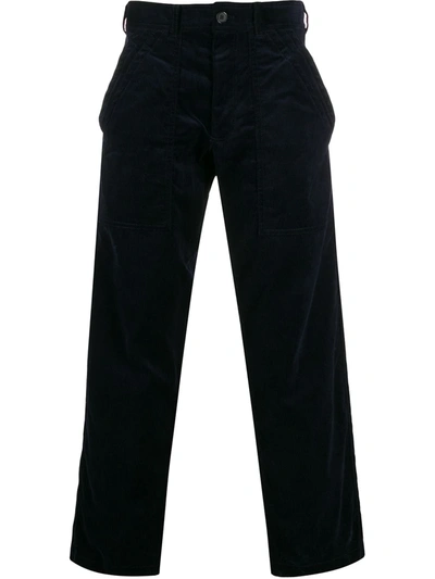 Comme Des Garçons Shirt Corduroy Straight-leg Trousers In Blue