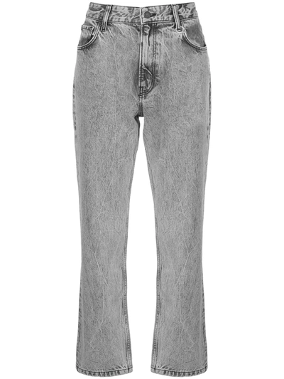 Anine Bing Etta High-rise Straight Jeans In Grey