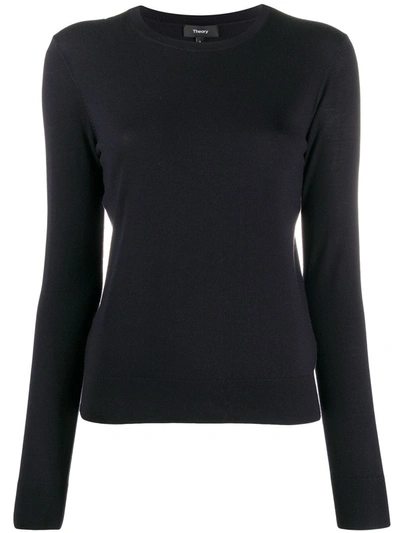Theory Regal Long Sleeve Knit Top In Blue