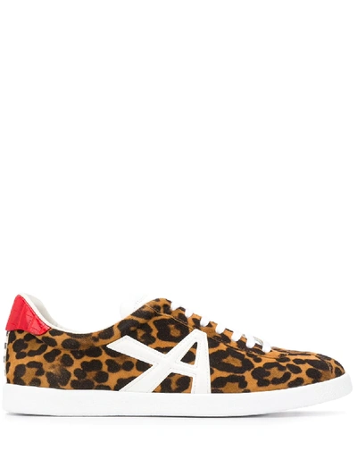Aquazzura Leopard Print Sneakers In Brown