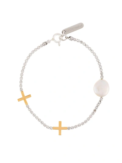 Le Chic Radical Cross Pendant Bracelet In Silver