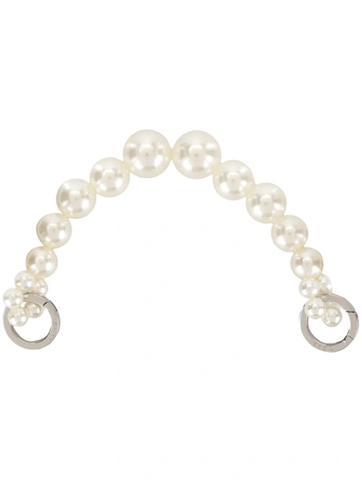0711 Beaded Faux-pearl Handle In White