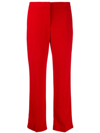 Alexander Mcqueen High-waisted Cropped Trousers In Lust Red