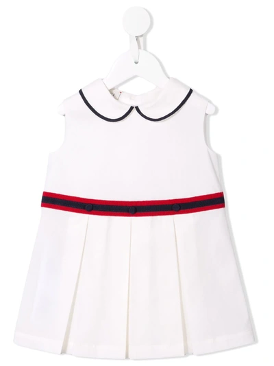 Gucci Babies' Pleated Party Dress In White