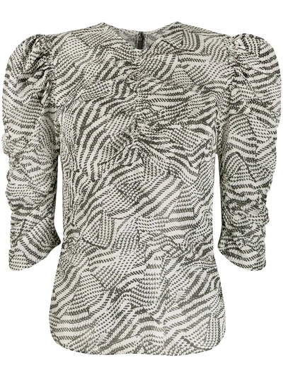 Isabel Marant Abstract Print Blouse In White