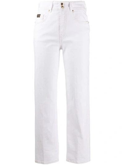 Versace Jeans Couture High-waisted Cropped Jeans In White
