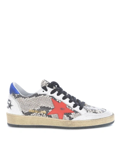 Golden Goose Ball Star Sneakers In Animalier Leather In Multi