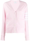 Thom Browne Cardigan 4-bar In Cotone In Pink