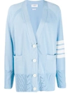 Thom Browne 4-bar Stripe Cardigan In Blue