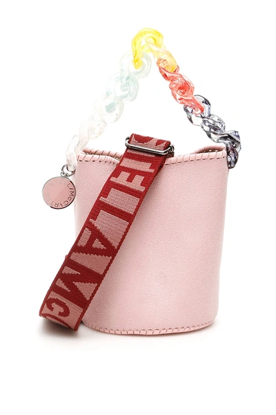 Stella Mccartney Pastel Chain Bucket Bag In Pink