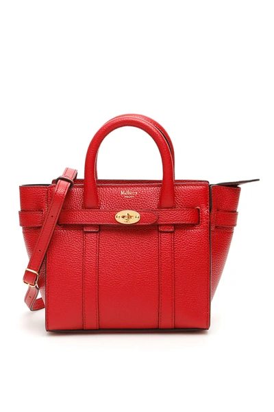 Mulberry Micro Zipped Bayswater Bag In Red