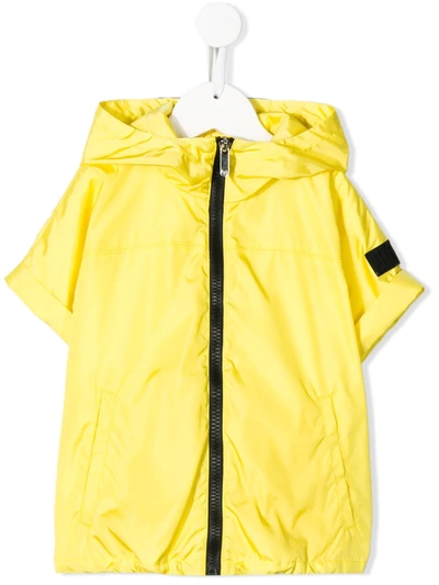 Il Gufo Kids' Short-sleeved Hooded Jacket In Yellow
