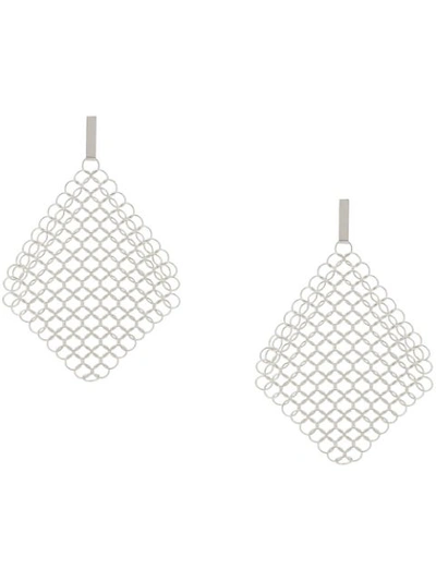 Saskia Diez Silver-plated Mesh Chain Drop Earrings