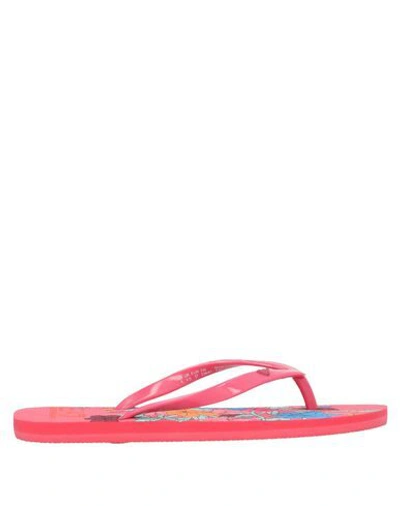 Ea7 Flip Flops In Fuchsia