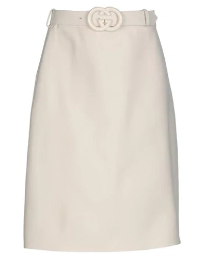 Gucci Knee Length Skirt In Ivory