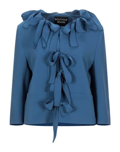 Boutique Moschino Suit Jackets In Pastel Blue