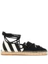 Off-white Lace Detail Espadrilles In Schwarz