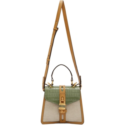 Chloé Chloe Off-white And Green Small Aby Day Bag In 39a Mistfor