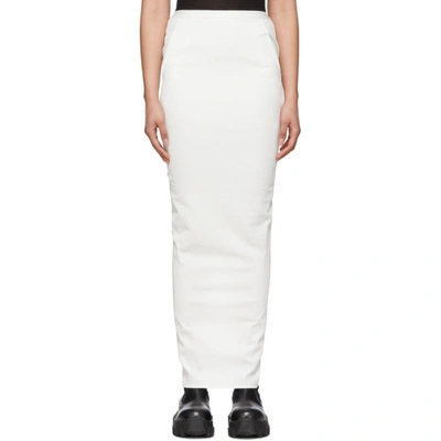 Rick Owens White Pillar Skirt In 110 Chalkwh