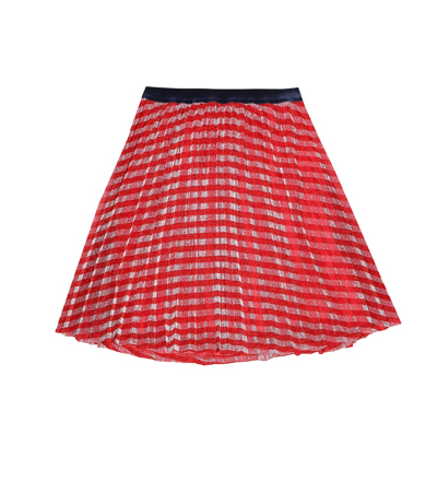 Little Marc Jacobs Kids' Striped Pleated Skirt In Red