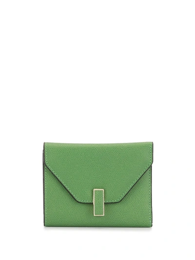 Valextra Iside Bi-fold Wallet In Green