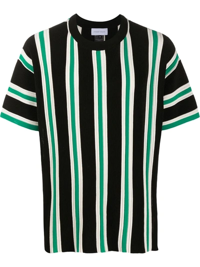 Christian Wijnants Koma Striped Knit Top In Black