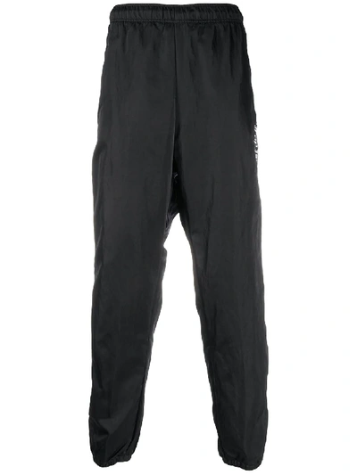 Nike Striped-side Satin Track Pants In Black