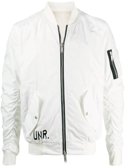 Ben Taverniti Unravel Project Logo-print Bomber Jacket In White
