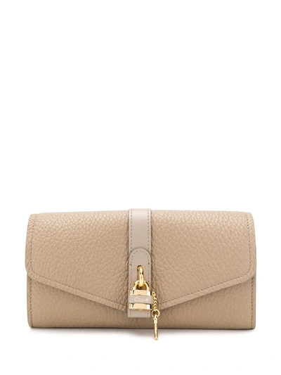 Chloé Aby Long Wallet In Neutrals