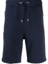 Balmain Side Logo Track Shorts In Blue