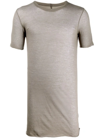 Rick Owens Sheer Longline T-shirt In Grey
