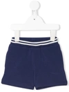 Moncler Babies' Striped Waist Track Shorts In Blue